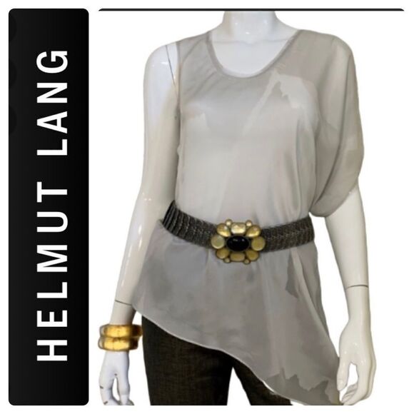 NWT Helmut Lang silk one-arm asymmetical top-S - Picture 3 of 10
